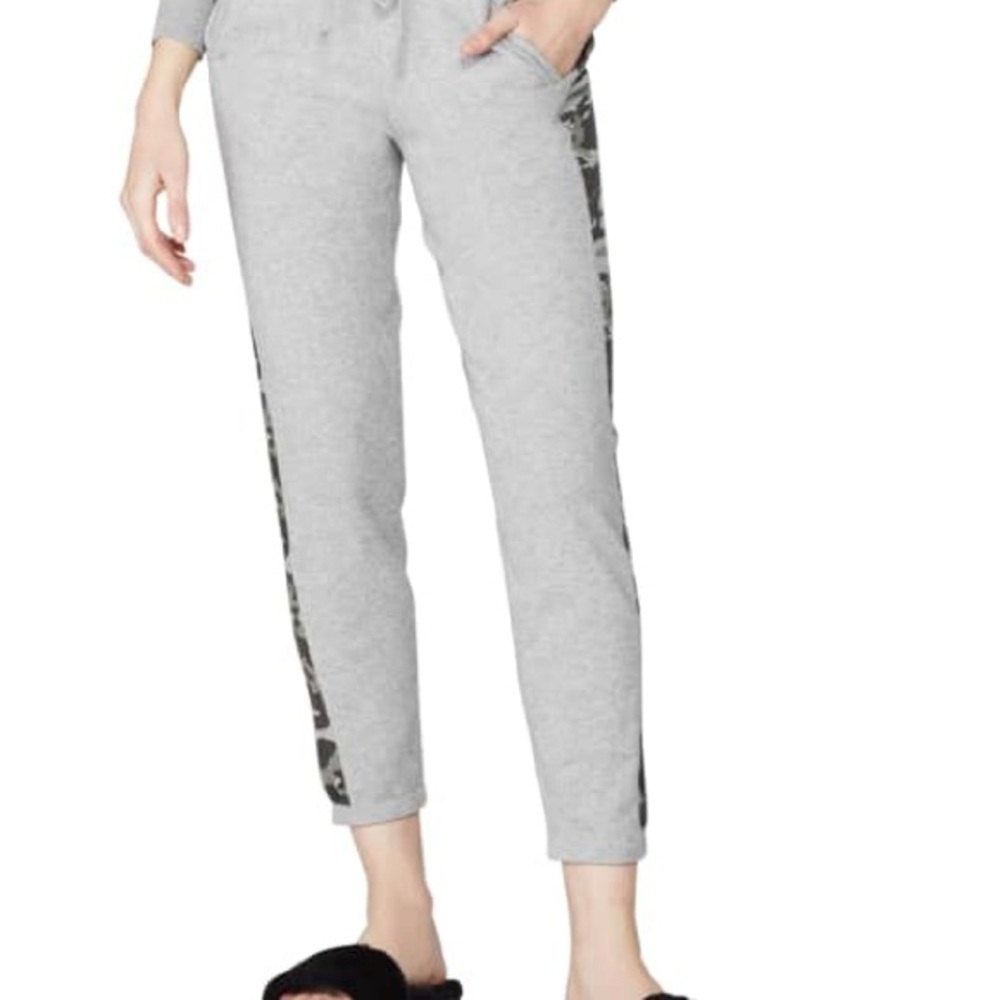 Monrow Gray Camo Side Stripe Jogger Sweatpants Cotton Cashmere NWT XS